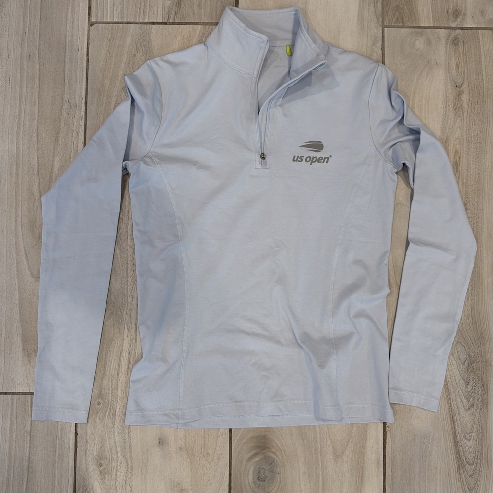 Tasc x US Open 1/4 Zip Performance Shirt S Small Women's Baby Blue
